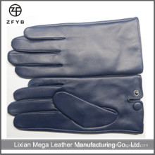 Guantes de cuero para hombres de color azul marino en guantes de cuero y mitones